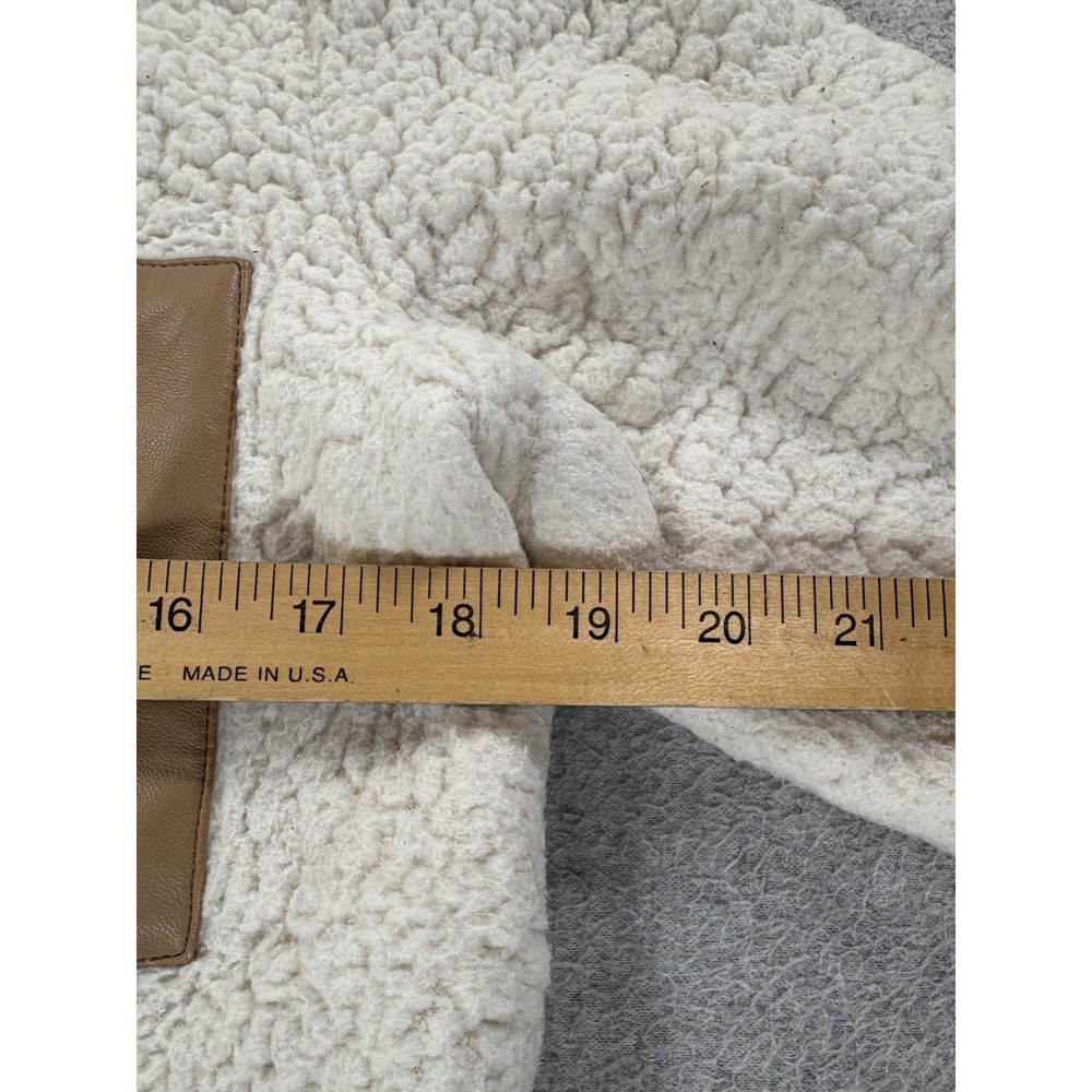 Abercrombie & Fitch SHERPA Full Zip Winter Jacket (Women's Small) White - Picture 8 of 12